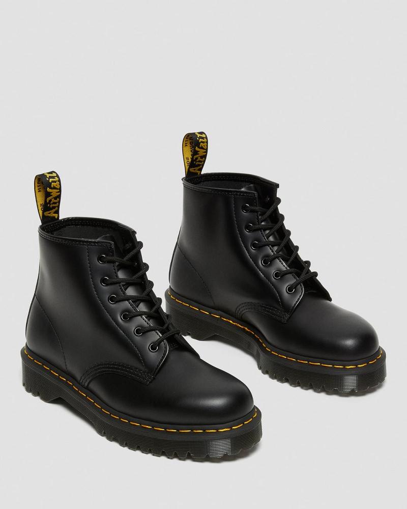 Black Men's Dr Martens 101 Bex Smooth Leather Ankle Boots | CA 405BEX